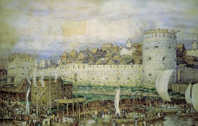 Probable View of the White-Stone Kremlin of Dmitry Donskoy. The End of the 14th Century by Apollinari Mikhailovich Vasnetsov